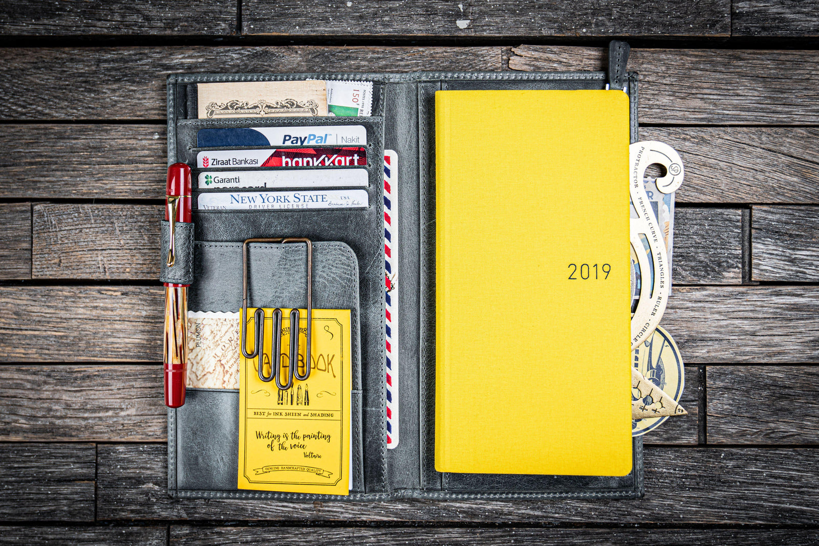 Leather Hobonichi Weeks Cover - Crazy Horse Smoky-Galen Leather