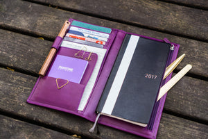 Leather Hobonichi Weeks Cover - Purple-Galen Leather