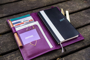 Leather Hobonichi Weeks Cover - Purple-Galen Leather