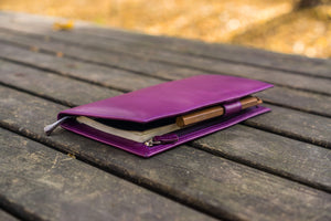 Leather Hobonichi Weeks Cover - Purple-Galen Leather