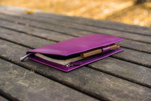 Leather Hobonichi Weeks Cover - Purple-Galen Leather