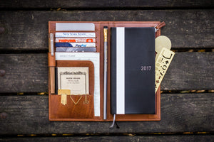 Leather Hobonichi Weeks Mega Cover - Brown-Galen Leather