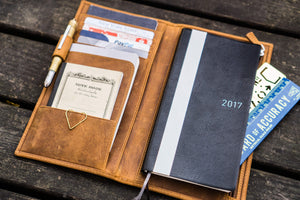 Leather Hobonichi Weeks Mega Cover - Crazy Horse Brown-Galen Leather