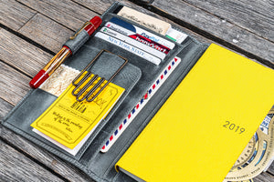 Leather Hobonichi Weeks Mega Cover - Crazy Horse Smoky-Galen Leather