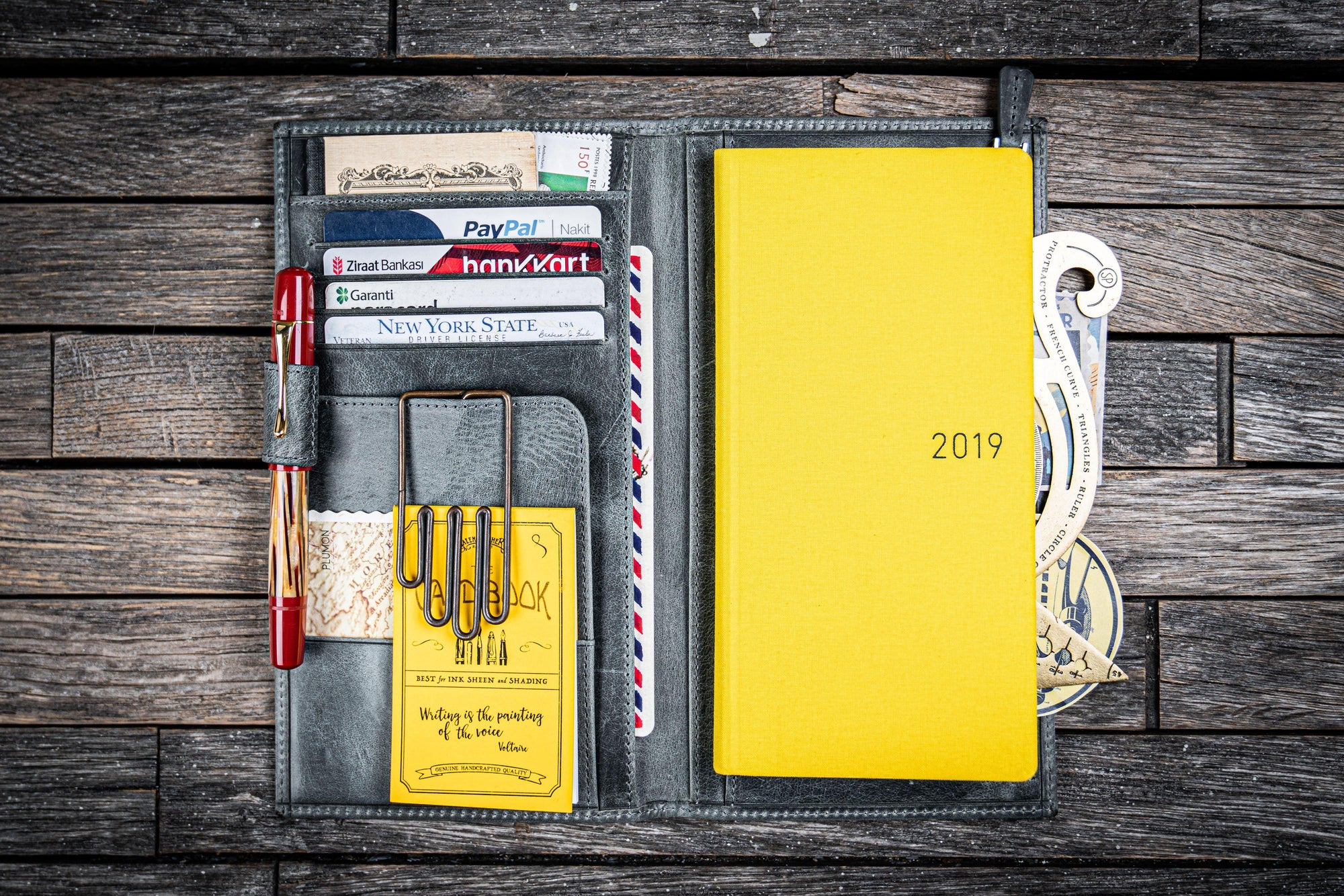 Leather Hobonichi Weeks Mega Cover - Crazy Horse Smoky-Galen Leather