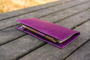 Leather Hobonichi Weeks Mega Cover - Purple-Galen Leather