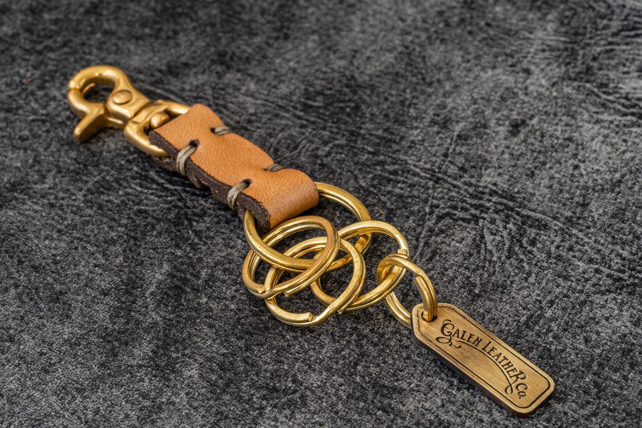 Luna Leather Keychain - Magnolia