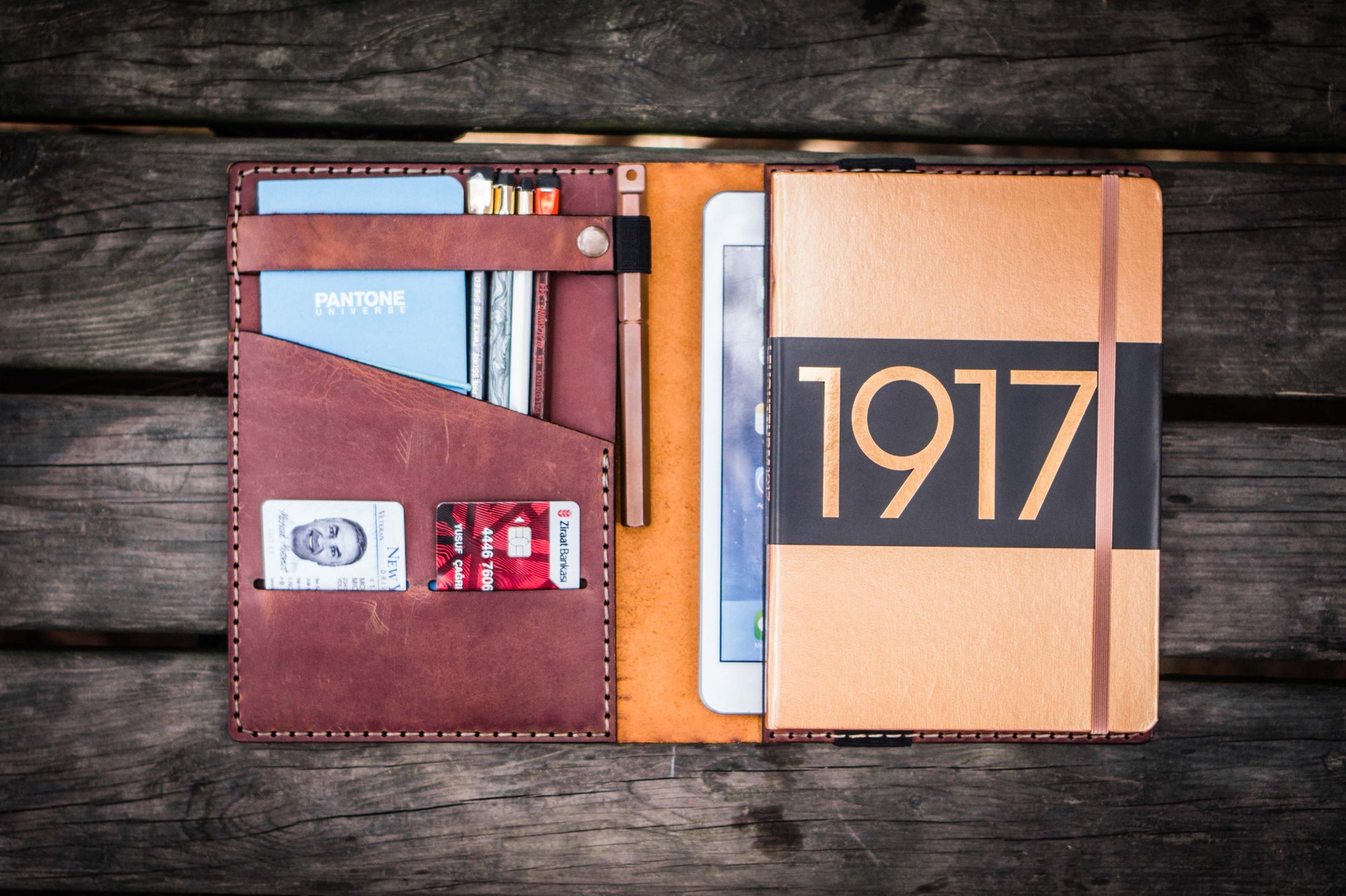 Leather Leuchtturm1917 A5 Notebook Cover - Crazy Horse Tan-Galen Leather