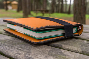 Leather Leuchtturm1917 A5 Notebook Cover - Orange-Galen Leather