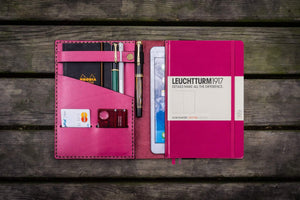 Leather Leuchtturm1917 A5 Notebook Cover - Pink-Galen Leather