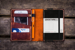 Leather Leuchtturm1917 A6 Notebook Cover - Crazy Horse Orange-Galen Leather