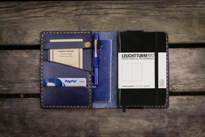 Leather Leuchtturm1917 A6 Notebook Cover - Navy Blue-Galen Leather
