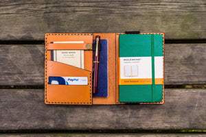 Leather Leuchtturm1917 A6 Notebook Cover - Orange-Galen Leather