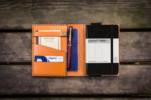 Leather Leuchtturm1917 A6 Notebook Cover - Orange-Galen Leather