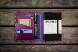 Leather Leuchtturm1917 A6 Notebook Cover - Purple-Galen Leather