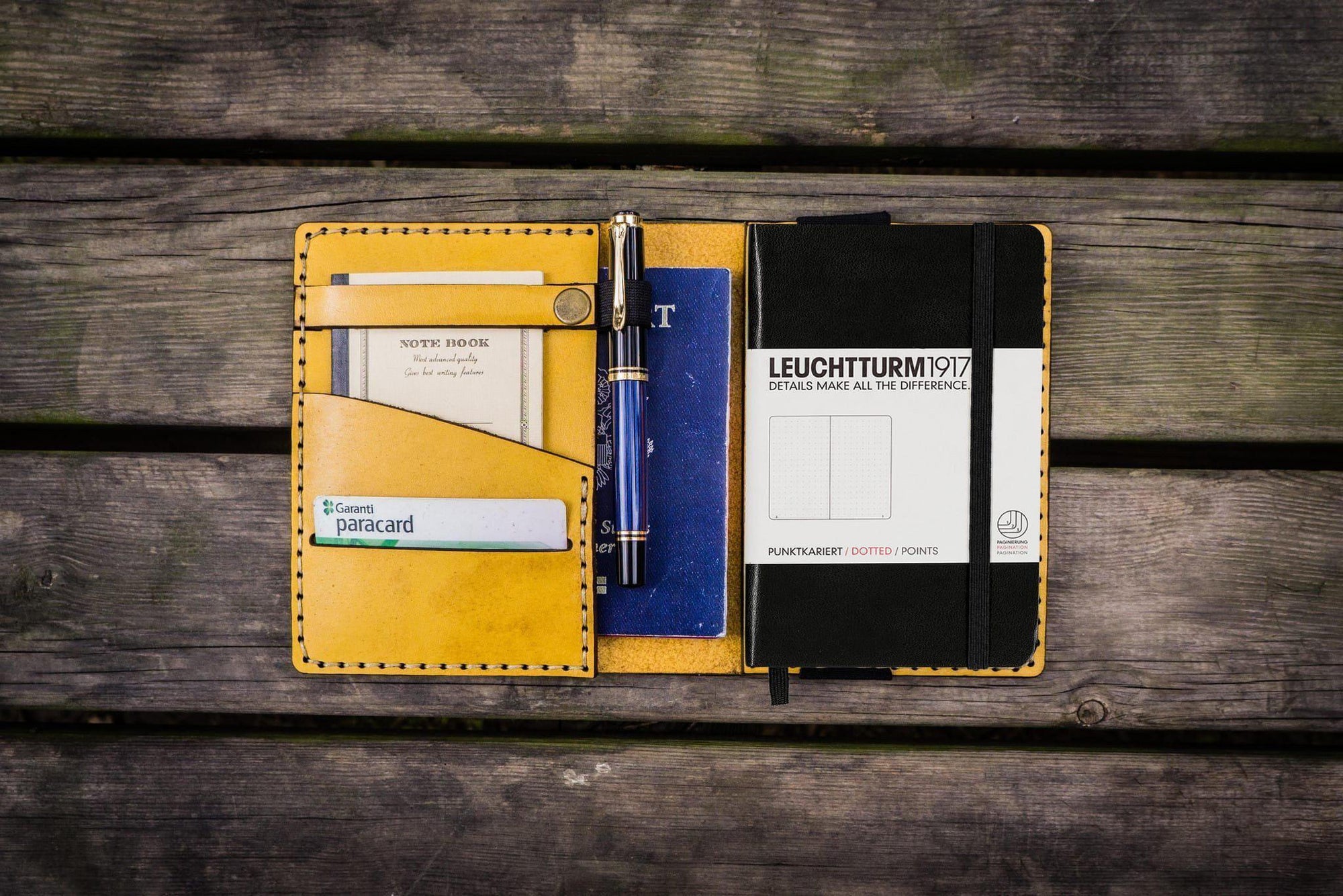 Leather Leuchtturm1917 A6 Notebook Cover - Yellow-Galen Leather