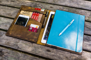 Leather Leuchtturm1917 B5 Notebook & iPad Air/Pro Cover - Crazy Horse Leather-Galen Leather