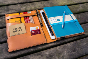 Leather Leuchtturm1917 B5 Notebook & iPad Air/Pro Cover - Orange-Galen Leather