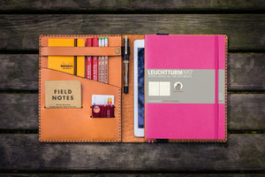 Leather Leuchtturm1917 B5 Notebook & iPad Air/Pro Cover - Orange-Galen Leather