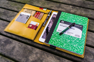 Leather Leuchtturm1917 B5 Notebook & iPad Air/Pro Cover -Yellow-Galen Leather