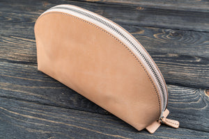 Leather Lunar Makeup / Toiletry Bag - Undyed Leather-Galen Leather