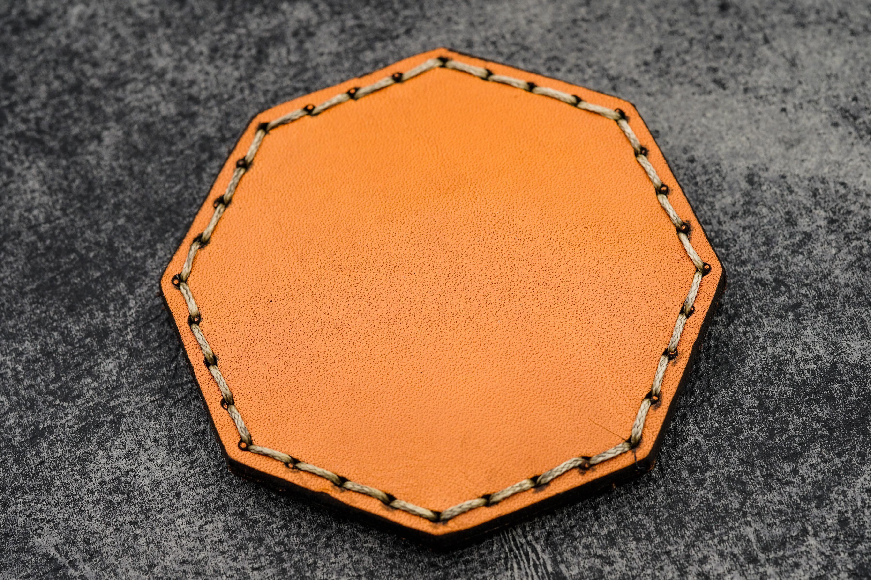 Handmade Leather Magnetic Tidy Octagon Fridge Magnet - Galen Leather
