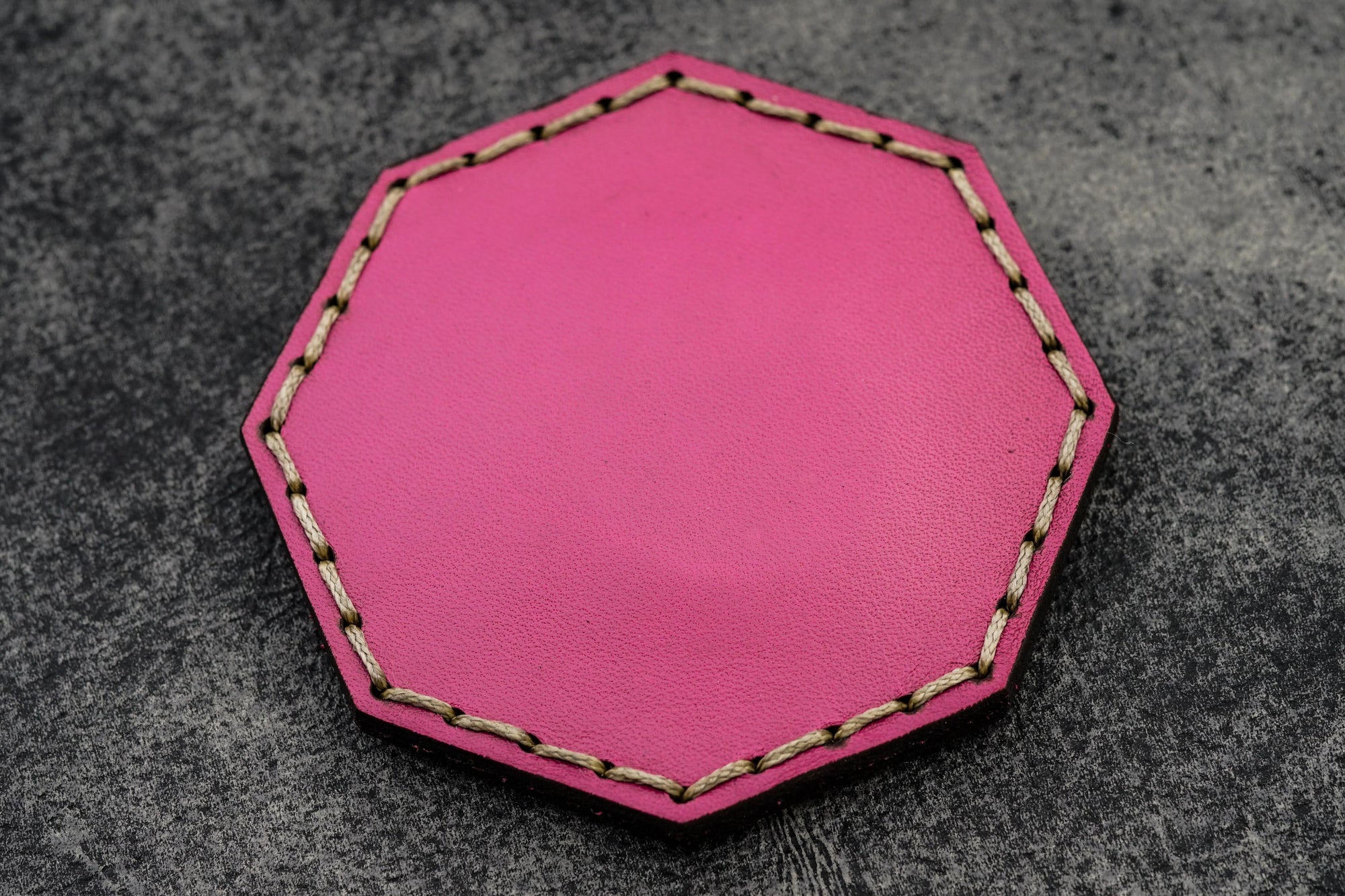 Handmade Leather Magnetic Tidy Octagon Fridge Magnet - Galen Leather