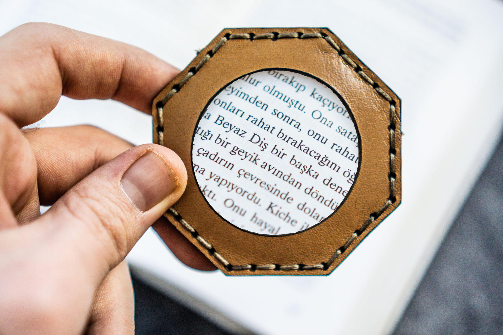 Leather Magnifying Glass Octagon-Galen Leather