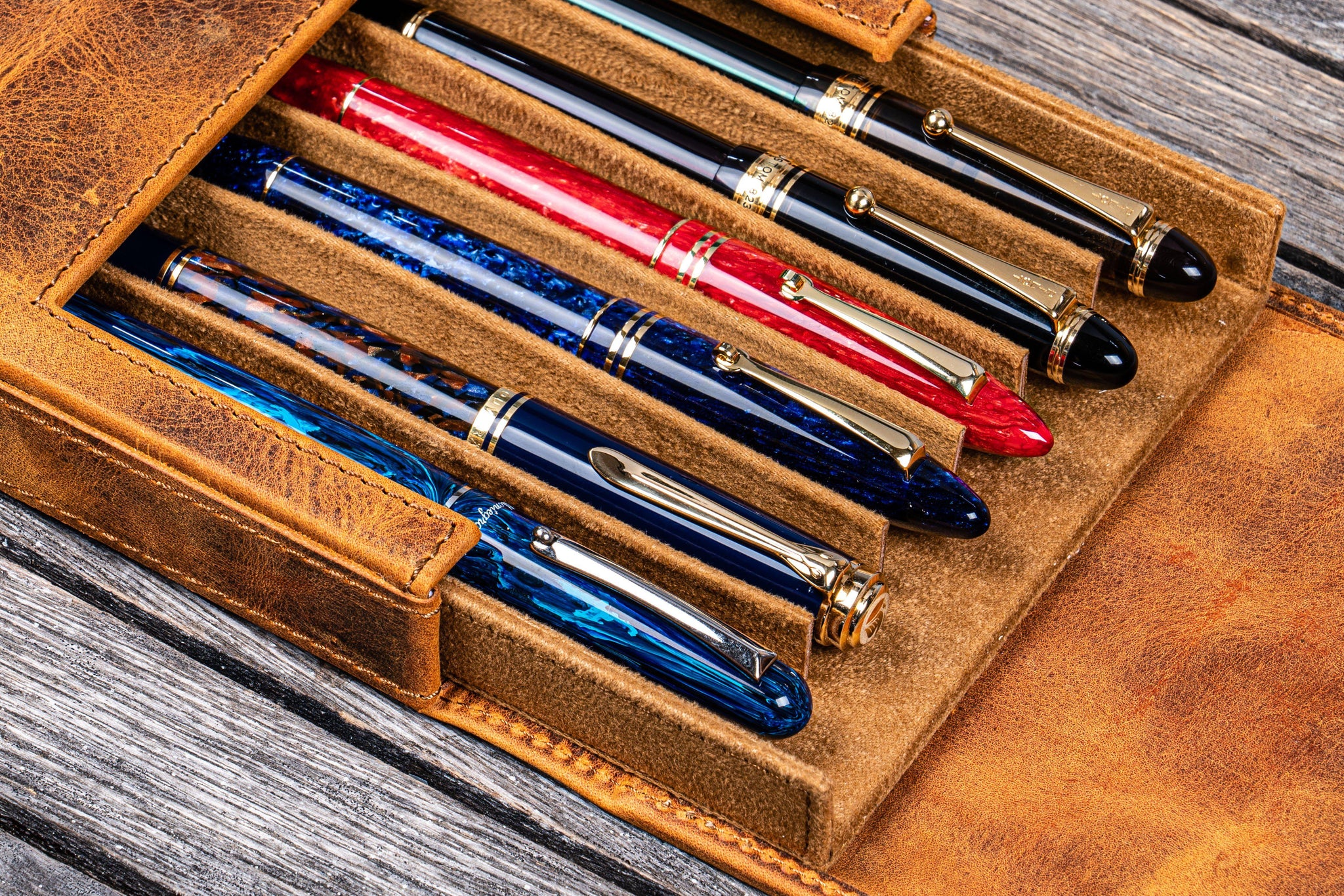 Contact's Family Luxury Leather Pen Tray 1/2/3 Slots Pens Holder Display Pen Stand Microfiber Desktop Organizer Home Office Use - 21 Contact's Family Luxury Leather Pen Tray 1/2/3 Slots Pens Holder Display Pen Stand Microfiber Desktop Organizer Home Office Use - 21