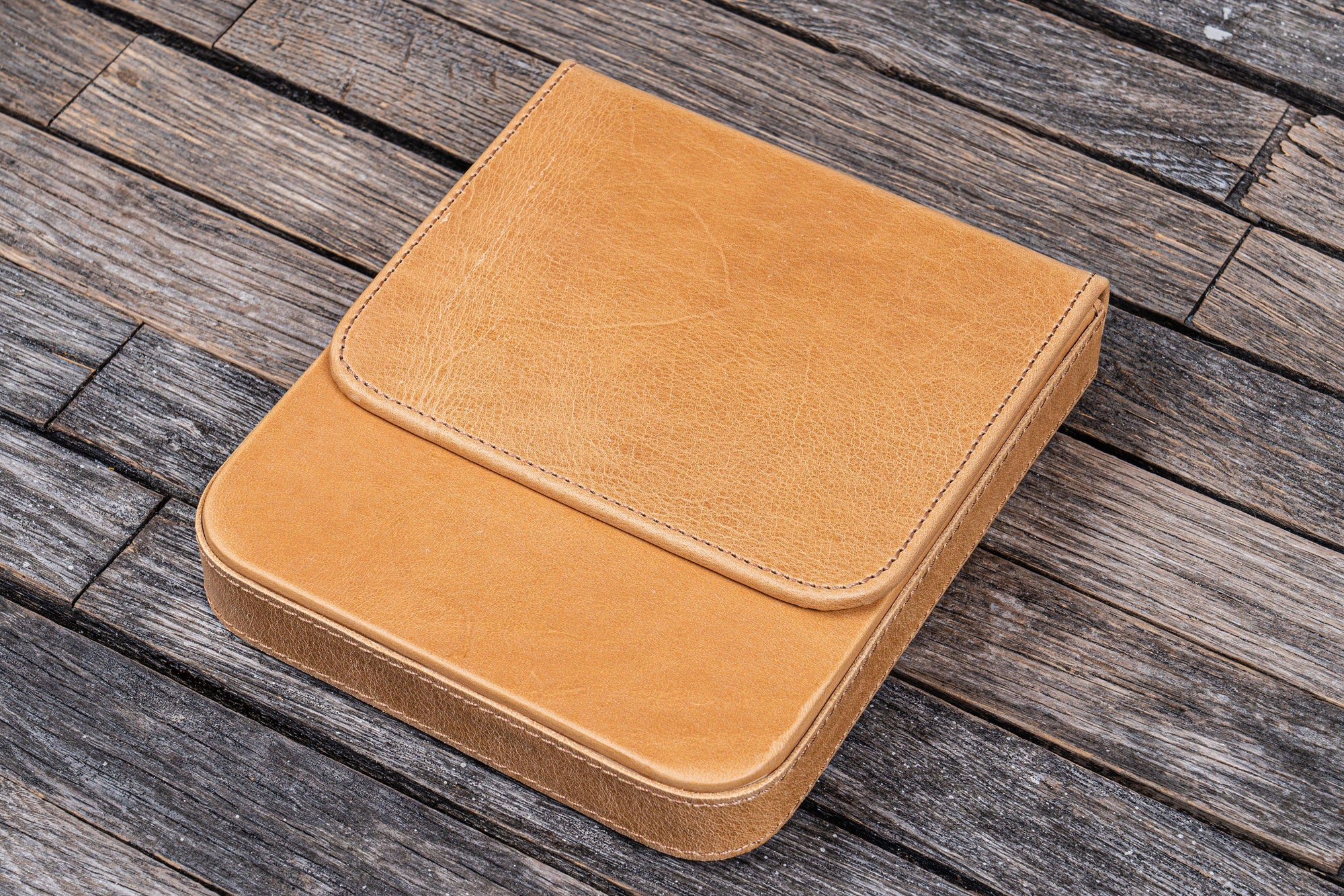Leather Magnum Opus 6 Slots Hard Pen Case with Removable Pen Tray