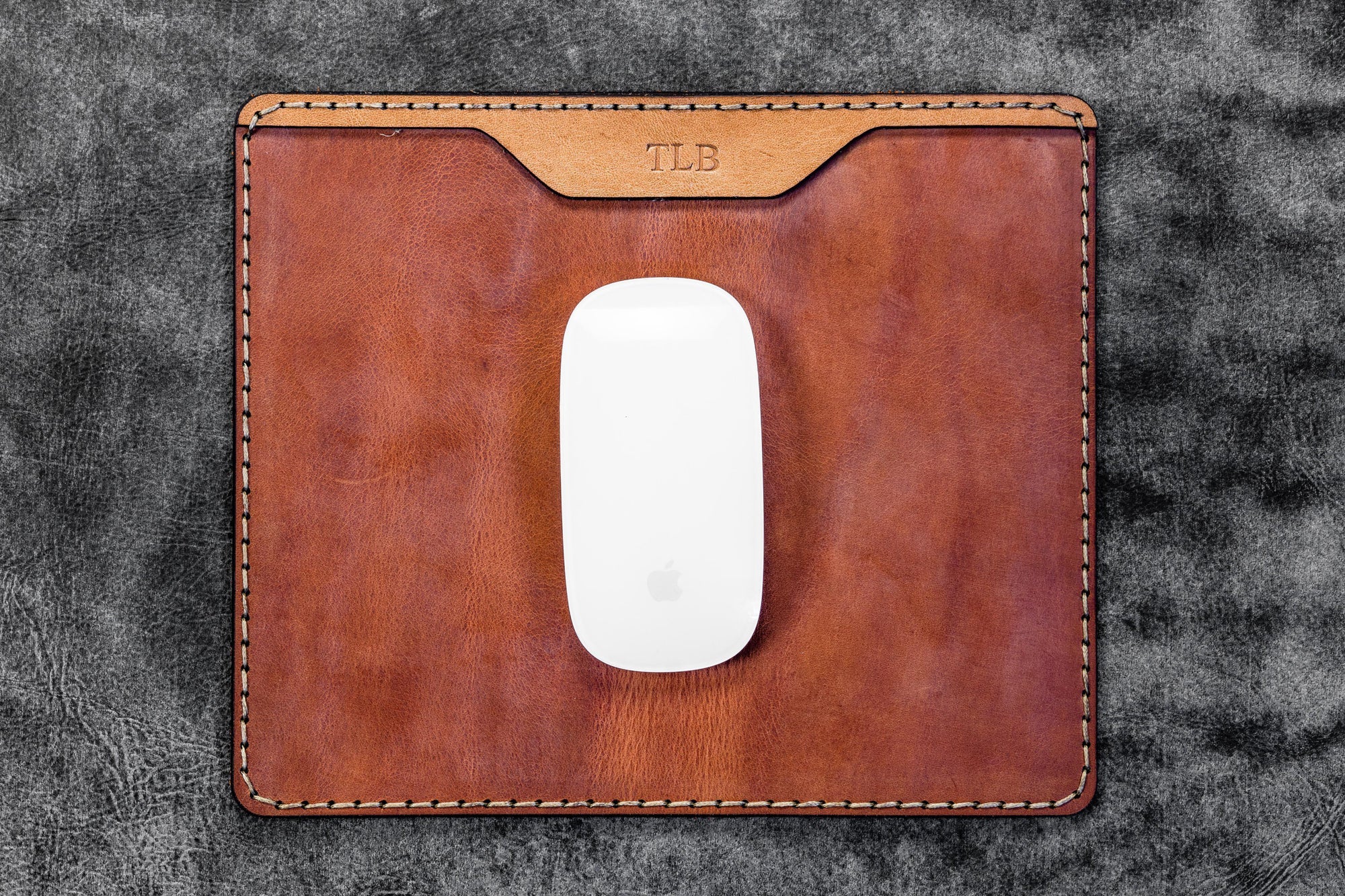 Leather Mouse Pad - Wood Mouse Pads With Stitched Jordan