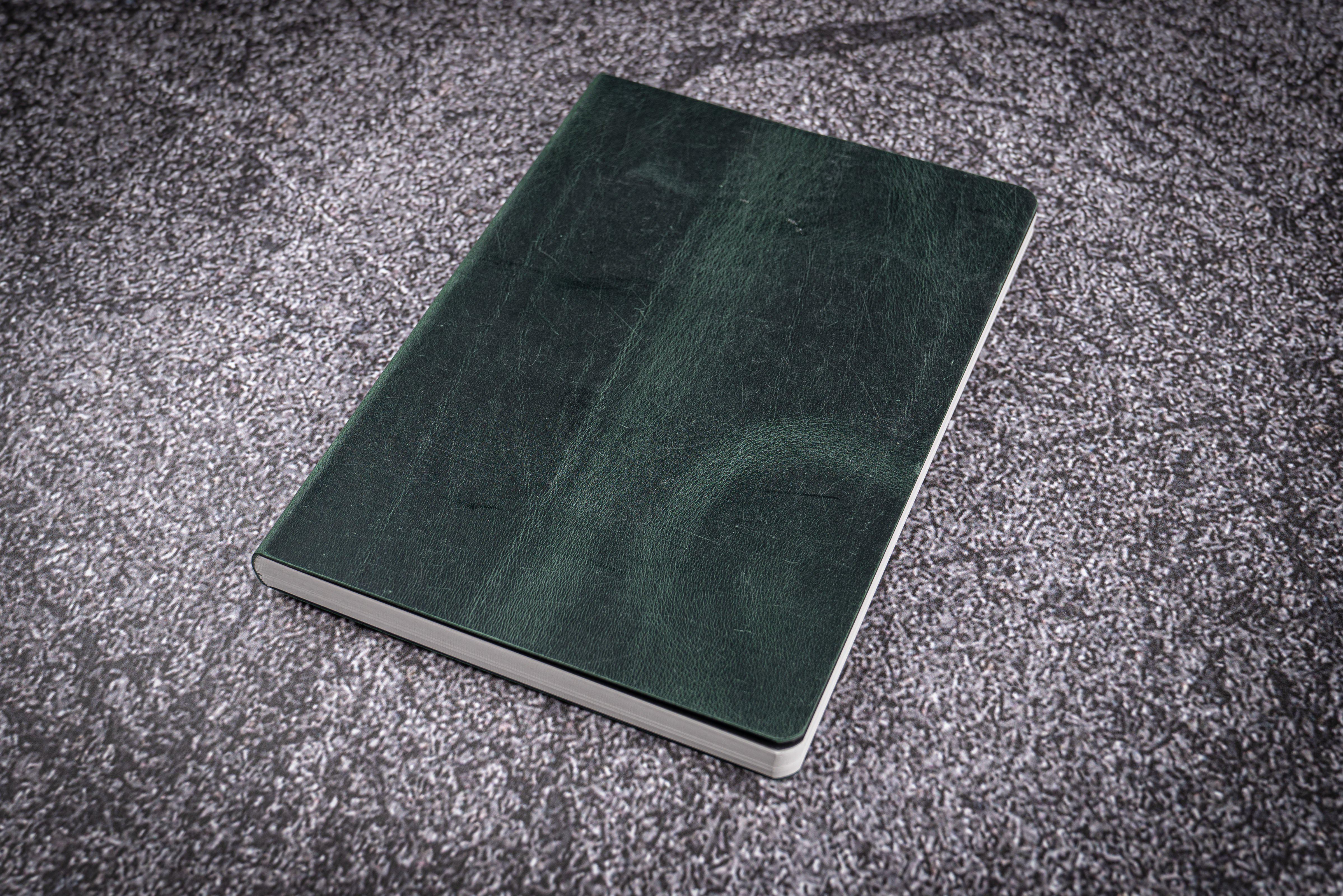 Leather Notebook B6 in Green - Handcrafted Leather Bound Book
