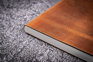 Leather Notebook - Tomoe River Paper - B6 - Crazy Horse Brown-Galen Leather