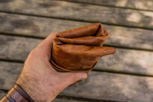 Leather Pen Roll - Rustic Brown-Galen Leather