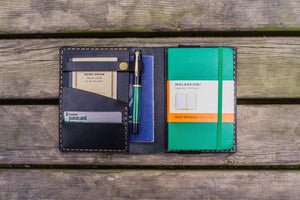 Leather Pocket Moleskine Journal Cover - Black-Galen Leather