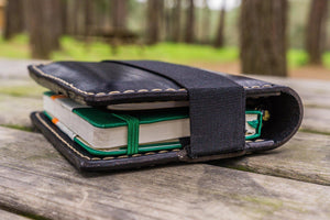 Leather Pocket Moleskine Journal Cover - Black-Galen Leather