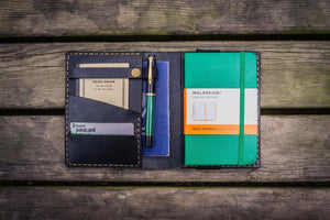 Leather Pocket Moleskine Journal Cover - Black-Galen Leather