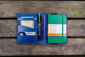 Leather Pocket Moleskine Journal Cover - Blue-Galen Leather