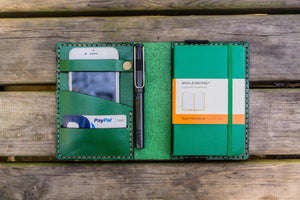 Leather Pocket Moleskine Journal Cover - Green-Galen Leather