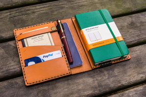 Leather Pocket Moleskine Journal Cover - Orange-Galen Leather
