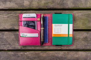 Leather Pocket Moleskine Journal Cover - Pink-Galen Leather