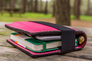 Leather Pocket Moleskine Journal Cover - Pink-Galen Leather
