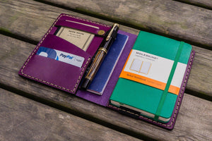 Leather Pocket Moleskine Journal Cover - Purple-Galen Leather