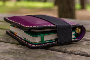 Leather Pocket Moleskine Journal Cover - Purple-Galen Leather