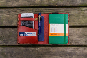 Leather Pocket Moleskine Journal Cover - Red-Galen Leather