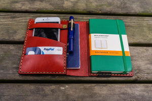 Leather Pocket Moleskine Journal Cover - Red-Galen Leather