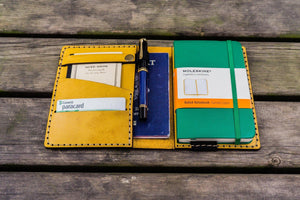 Leather Pocket Moleskine Journal Cover - Yellow-Galen Leather