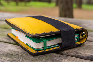 Leather Pocket Moleskine Journal Cover - Yellow-Galen Leather