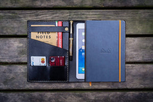Leather Rhodia A5 Notebook & iPad Mini Cover - Black-Galen Leather