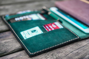 Leather Rhodia A5 Notebook & iPad Mini Cover - Crazy Horse Forest Green-Galen Leather